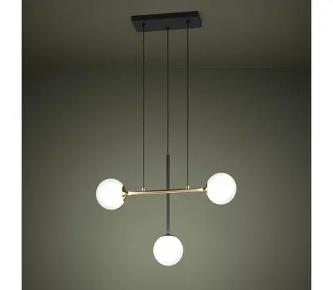 Svietidlá Eglo 390177 - Luster na lanku PAZ 3xE14/40W/230V zlatá/čierna 390177