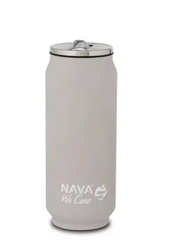 Termosky a termohrnčeky Kinekus Termohrnček so slamkou 500 ml nerez, sivý NAVA