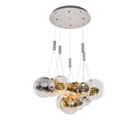 Svietidlá  LED luster na lanku ENNA 15xG9/5W/230V 3000K dymová/zlatá 414LRC1475