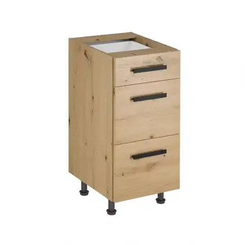 Kuchynské skrinky stojace Skrinka do kuchyne Langen d40s3 úchyt dub artisan