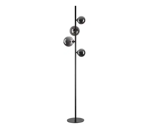 Lampy Ideal Lux - LED Stojacia lampa PERLAGE 4xG9/3W/230V čierna/dymová 306988