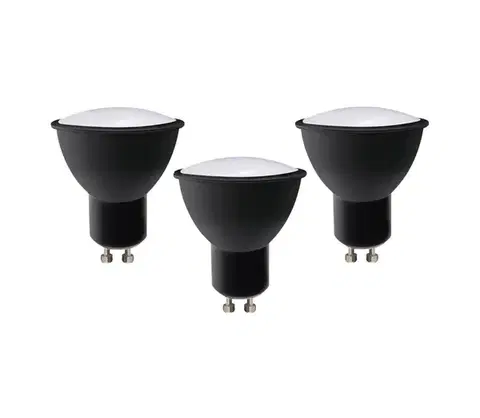 Žiarovky SADA 3x LED Žiarovka ECOLINE GU10/6W/230V 4000K čierna - BRILAGI ZD-E3GU06-40