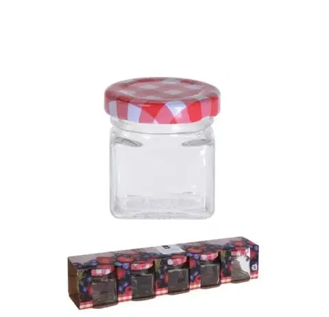 Zaváracie hrnce Kinekus Pohár zavárací TO 43, 50ml + viečko karo, balenie 5ks