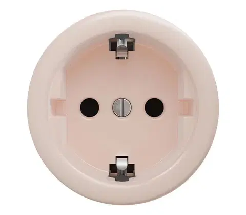 Predlžovacie káble lap - Retro domová zásuvka bez rámčeka SCHUKO 230V/16A staroružová R/ZS