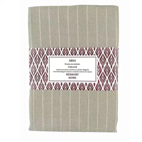 Záclony do obývačky Záclona na páske  ARIA polyester béžová 140x160 Merkury Home