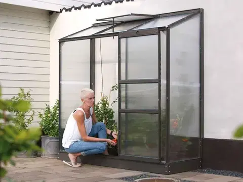 Skleníky Skleník k stene IDA 1300 čierny Dekorhome