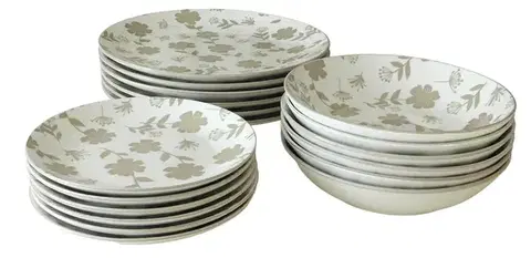 Jedálenské súpravy MAKRO - Obedová súprava kvety 18-dielna, porcelán