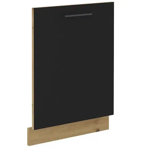 Kuchynské dolné skrinky KONDELA Monro ZM dvierka na umývačku 71,3x59,6 cm čierna / dub artisan