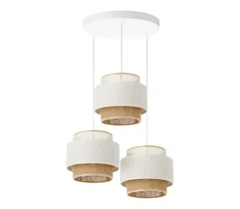 Svietidlá  Závesné svietidlo BOHO 3xE27/60W/230V biela/juta H0181
