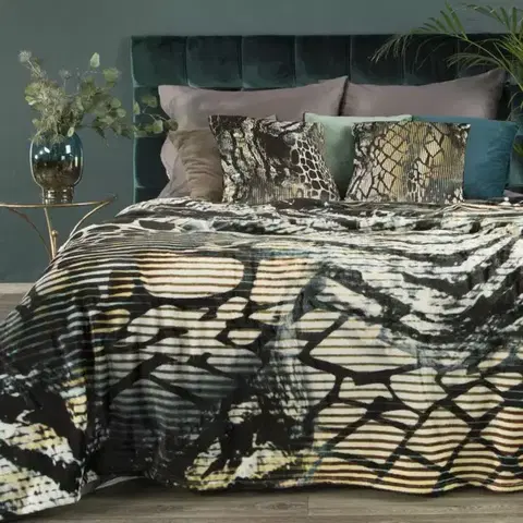 Jednofarebné deky Deka Carla 150x200 čierna+zlatá 371843