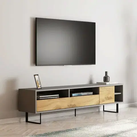 TV stolíky TV stolík Luga - Grey, Oak