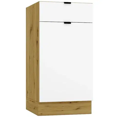 Kuchynské skrinky stojace Kuchynská skrinka Cosmo Gianna D40s/1 P/L Biela Aljaška/Dub Artisan
