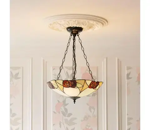 Svietidlá Endon 111879 - Luster na reťazi Tiffany INGRAM 3xE27/10W/230V pr. 45 cm 111879