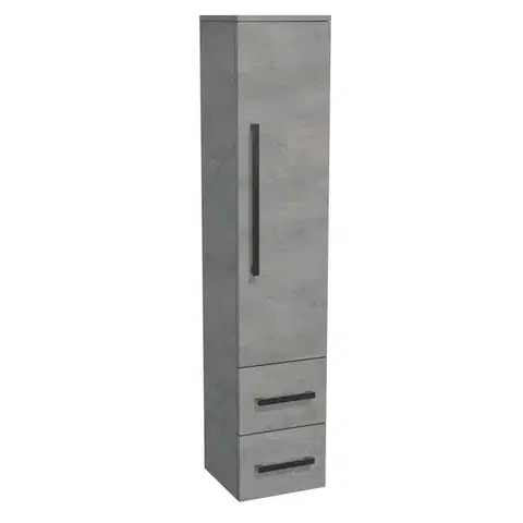 Kúpeľňový nábytok Kúpeľňová skrinka vysoká SAT Cube Way 35x163x33 cm betón CUBE3CHV35BE CUBE3CHV35BE