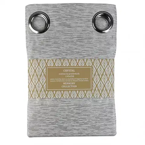 Hotové závesy na kolieskach Záves na prechodkách Crystal 135x250 šedá Merkury Home