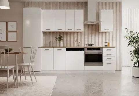Kompletné kuchynské zostavy ArtAdrk Kuchynská linka BUBBLE | 180 - 240 cm biela