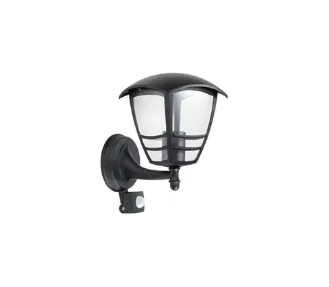 Svietidlá  Vonkajšie nástenné svietidlo so senzorom TEVIO 1xE27/60W/230V IP54 čierna 003700