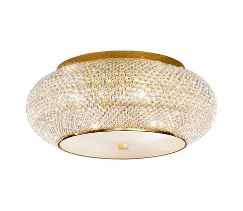 Svietidlá Ideal Lux - Krištáľové stropné svietidlo PASHA 14xE14/40W/230V pr. 65 cm zlatá 165004
