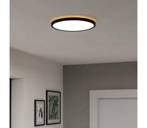 Svietidlá Eglo 901463-LED RGBW St. kúpeľ. svietidlo ROVITO-Z 13,9W/230V pr.30cm IP44 čierna 901463