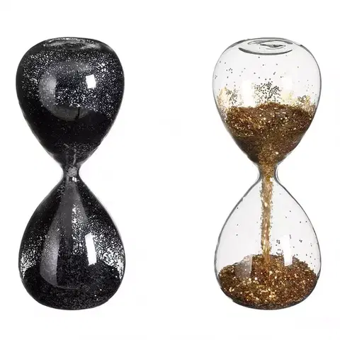 Vianočné dekorácie – do vnútra Presýpacie hodiny čierna/zlatá mix - h16xd7 cm 1143280
