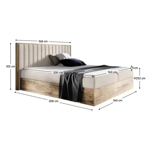Boxspring Boxspringová postel SUSAN 4 Tempo Kondela