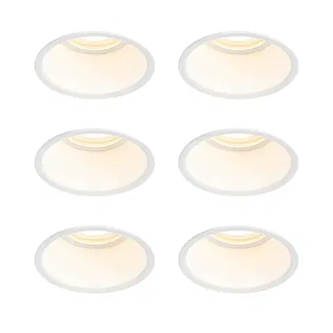 Zapustené svietidlá Sada 6 vstavaných bodových svetiel bielych GU10 50 mm IP44 - Dept