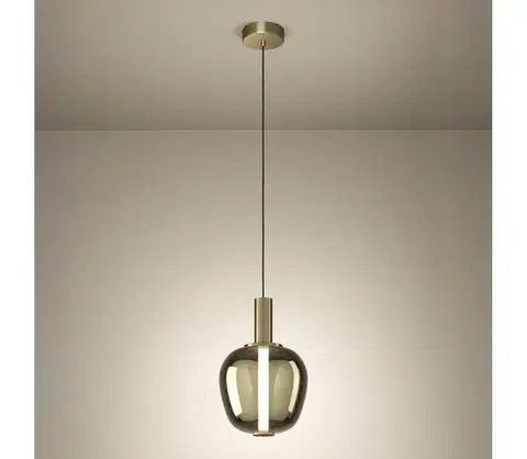 Svietidlá Eglo 390464 - stmievateľný LED luster na lanku FRUITERA LED/6W/230V + LED/1,6W zlatý 390464