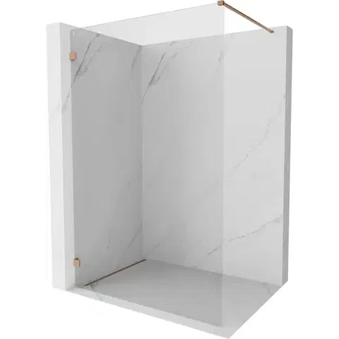 Sprchové dvere MEXEN/S - Lunar Sprchová zástena WALK-IN ľavá 90 x 200, transparent 8 mm, meď kartáčovaná 830-090-000-65-00-L