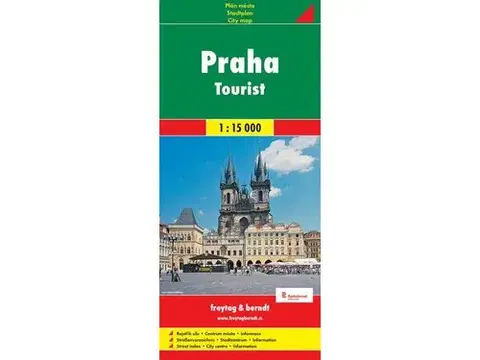 Slovensko a Česká republika Praha tourist plán města 1:15T