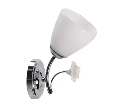 Bodové svetlá Jednoduchá biela chrómová nástenná lampa Ariam