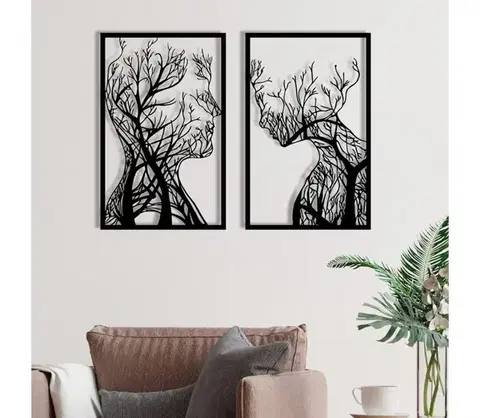Obrazy  SADA 2x Nástenná dekorácia 86x63 cm strom života kov 279ENZ1279