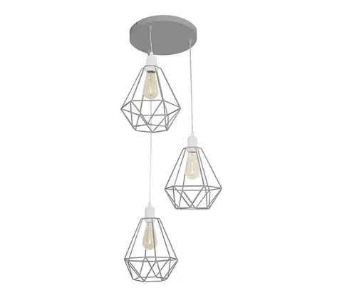 Svietidlá  Luster KARO 3xE27/15W/230V šedá W-KD 1311/3 GR