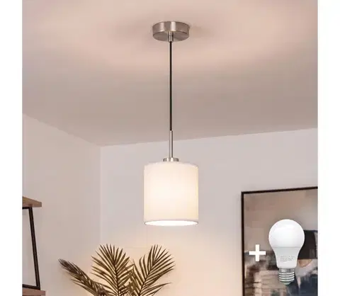 Svietidlá BRILAGI - LED luster na lanku NUBILA 1xE27/60W/230V pr. 14 cm čierna/biela EG32517+BG1586