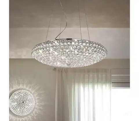 Svietidlá Ideal Lux - LED Krištáľový luster na lanku KING 12xG9/3W/230V pr. 65 cm chróm 088013