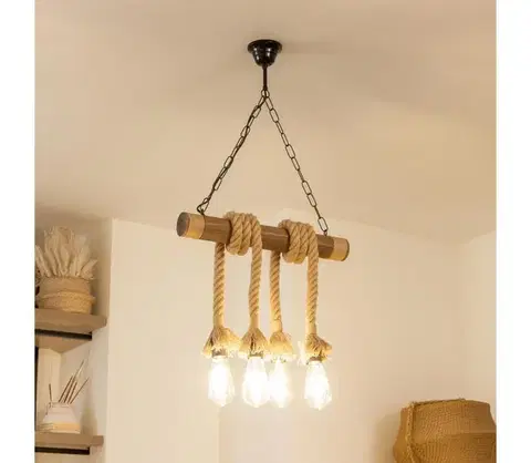 Svietidlá BRILAGI - Luster na reťazi KOS 4xE27/60W/230V buk EX-01048
