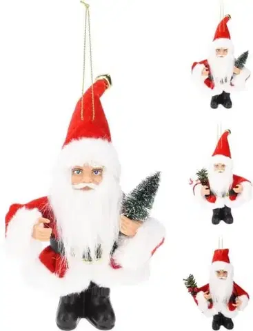 Vianočné dekorácie Kinekus Ozdoba závesná Santa 13 cm mix