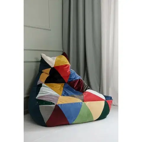 Sedacie vaky a kocky Sedací vak Keiko M Mix Magic Velvet TiaHome - Modrá