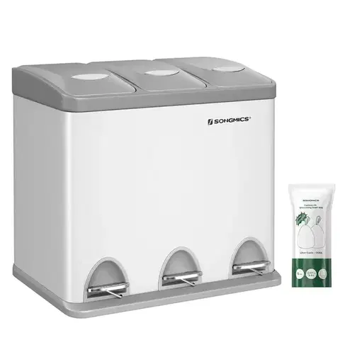 Kovové koše Odpadkový kôš 3x8 l biely LTB24WT