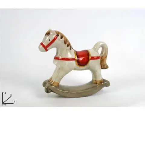 Vianočné dekorácie MAKRO - Kôň húpací 14cm