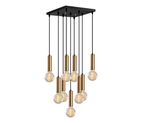 Svietidlá  Závesný luster na lanku TEMPO 9xE27/40W/230V zlatý 584TTM1327
