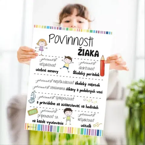 Tabuľky s venovaním (darčeky) Dekorácie pre školy - Povinnosti žiaka - tabuľka na stenu