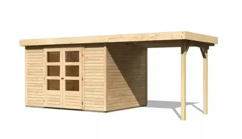 Drevené Drevený záhradný domček ASKOLA 5 s prístavkom 240 Lanitplast