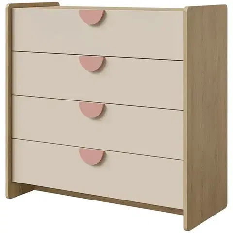 Komody so zásuvkami Komoda Lexi 10 Cremona/Macadamia/Ružová