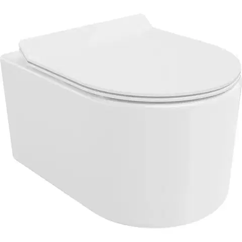 Záchody MEXEN/S - Sofia Závesná WC misa Rimless Tornado vrátane sedátka s slow slim, duroplast, biela lesk 30540100T