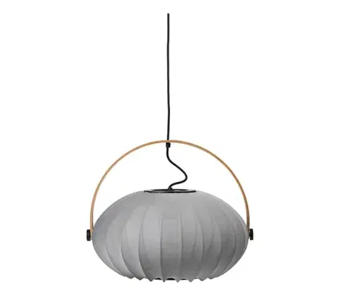 Svietidlá Halo Design 746354 - Závesný luster na lanku DC 1xE27/40W/230V pr. 40 cm sivý/dub 746354