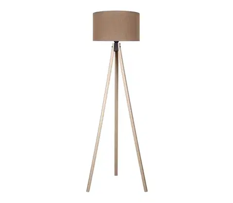 Lampy  - Stojacia lampa 1xE27/60W/230V pr. 44 cm hnedá/béžová AS0463+DU82597