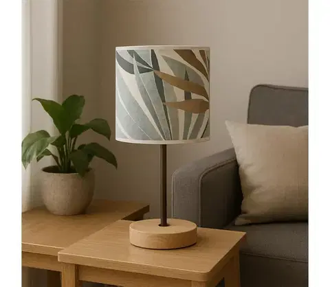Lampy ONLI - Stolná lampa FLORA 1xE27/22W/230V 28 cm zelená/zlatá 5060/L