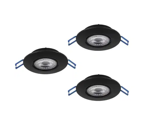 Svietidlá Eglo 300188 - SADA 3× LED zapustených stropných svietidiel GEDREZ LED/4,9W/230V pr. 9 cm čierna 300188