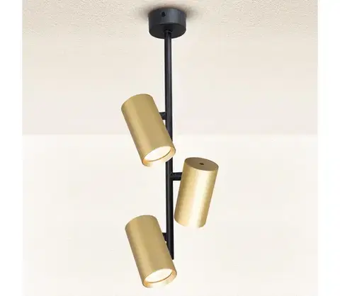 Svietidlá BRILAGI - Luster na tyči SELE VERTICAL 3xGU10/30W/230V čierna/zlatá WO-D3-OEM