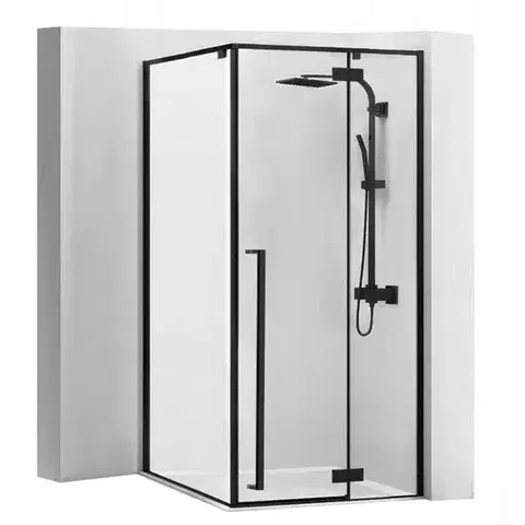 Sprchovacie kúty REA/S - Sprchovací kút FARGO 90x90 - matný čierny s bielou sprchovou vaničkou Savoy KPL-K6318